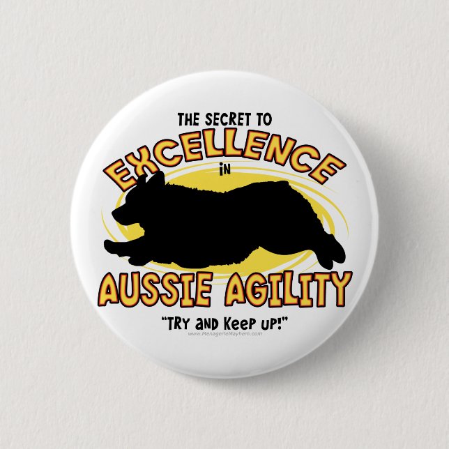 Agility-australischer Schäfer-Geheimnis-Knopf Button (Vorderseite)