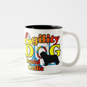 Agility Bearded Collie Geschenke Zweifarbige Tasse