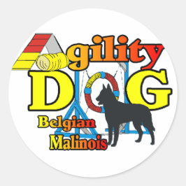 Agility Belgisch Malinois Geschenke Runder Aufkleber