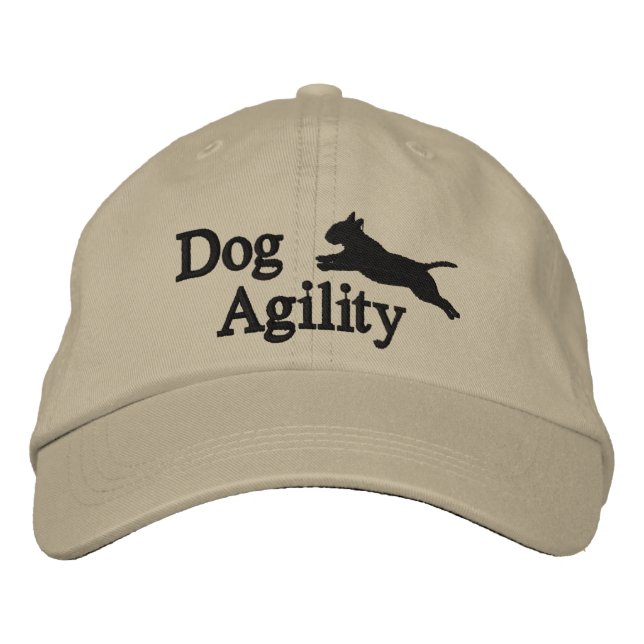 Agility Bull Terrier Bestickte Baseballkappe (Vorderseite)