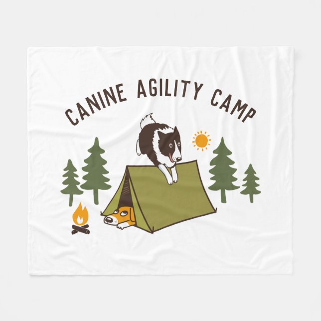 Agility Dog Niedlich Border Collie Camp Custom Fleecedecke (Vorderseite (Horizontal))