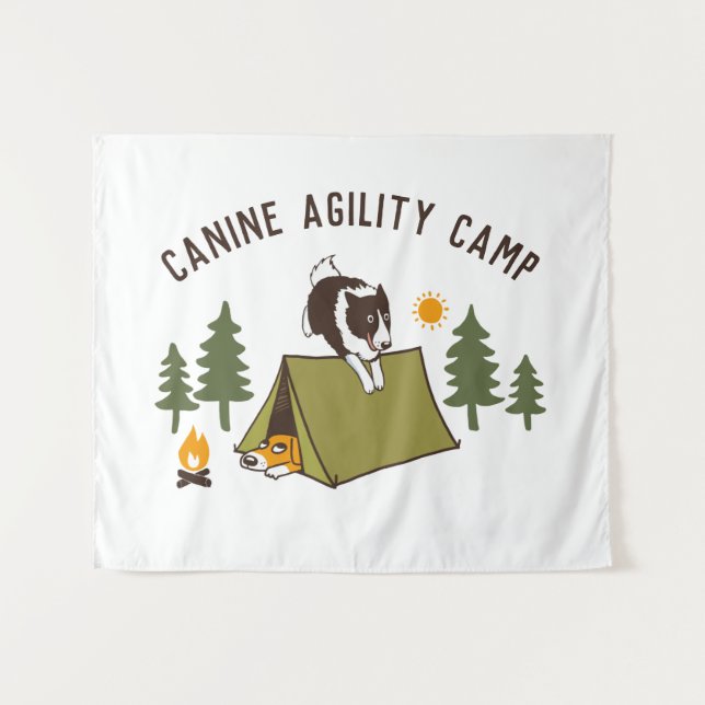 Agility Dog Niedlich Border Collie Camp Custom Wandteppich (Vorderseite (Horizontal))