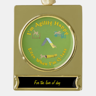 Agility glücklich Banner-Ornament gold