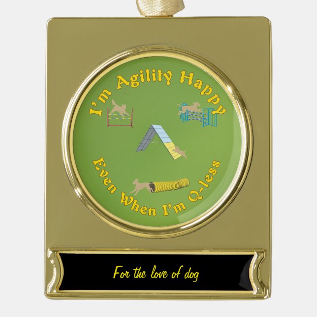 Agility glücklich Banner-Ornament gold (Vorderseite)