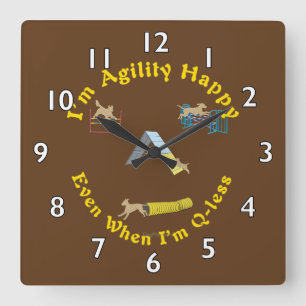 Agility Happy Quadratische Wanduhr
