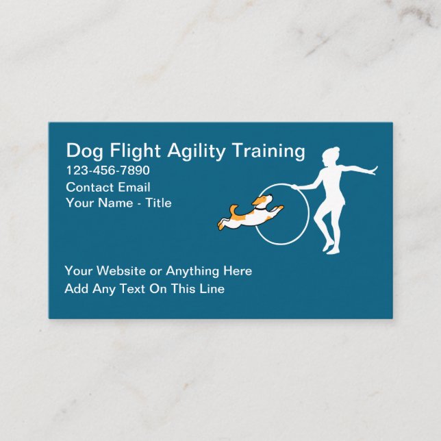 Agility-Hundeschulungsleistungen für Kaninchen Visitenkarte (Vorderseite)