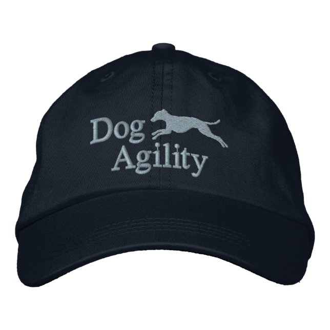 Agility Italienischer Grauhund bestickt Hut (blau) (Vorderseite)