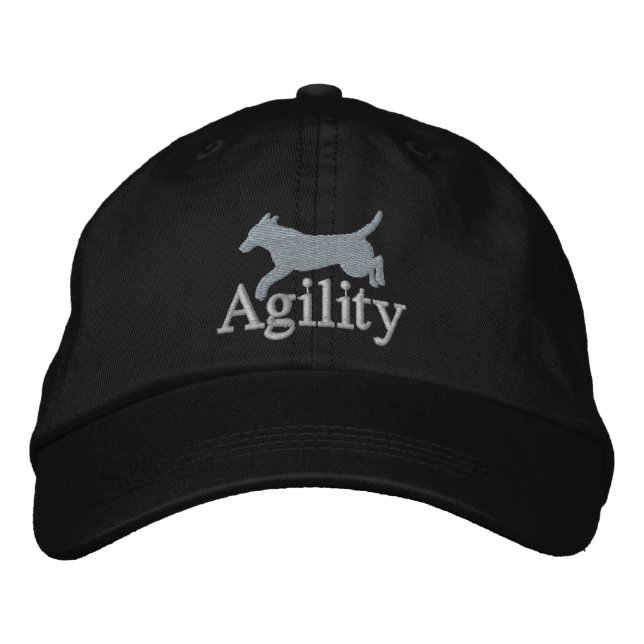 Agility Labrador Retriever bestickter Hut (Silber) (Vorderseite)
