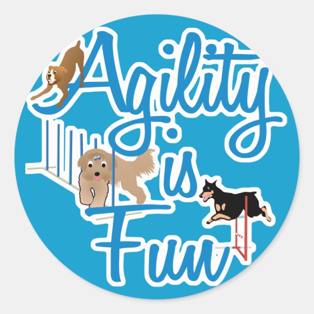 Agility macht Spaß Runder Aufkleber (Vorderseite)