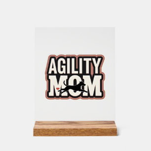 Agility-Mama Vintage-Hunde-Agility-Silhouette Typo Acrylschild