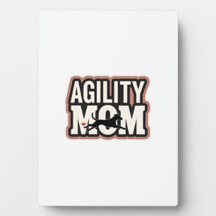 Agility-Mama Vintage-Hunde-Agility-Silhouette Typo Fotoplatte