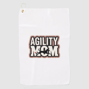Agility-Mama Vintage-Hunde-Agility-Silhouette Typo Golfhandtuch