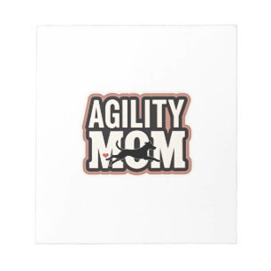 Agility-Mama Vintage-Hunde-Agility-Silhouette Typo Notizblock