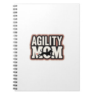 Agility-Mama Vintage-Hunde-Agility-Silhouette Typo Notizblock