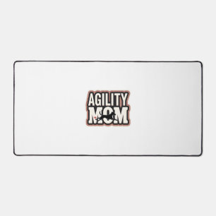 Agility-Mama Vintage-Hunde-Agility-Silhouette Typo Schreibtischunterlage