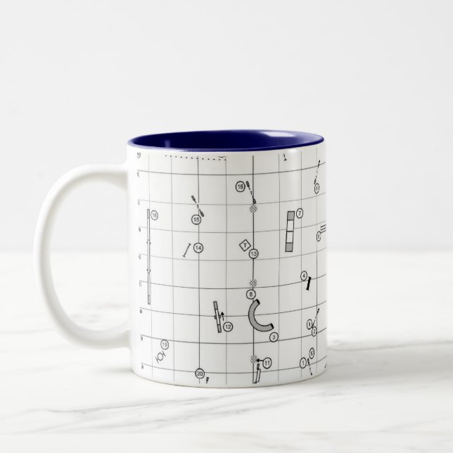 Agility Themed Course Map Mug Zweifarbige Tasse (Links)