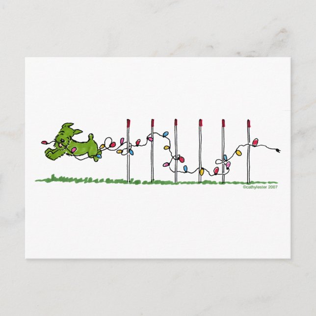 Agility Weihnachtsbeleuchtung Feiertagspostkarte (Vorderseite)