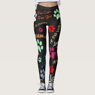 Agilityzitate mit mehrfarbigen Tatzendrucken Leggings