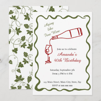 Aging Like Fine Wine Birthday Einladung