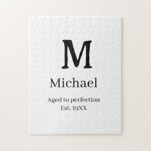 Aging perfekt seit 19XX Monogramm Namensbuchstabe Puzzle