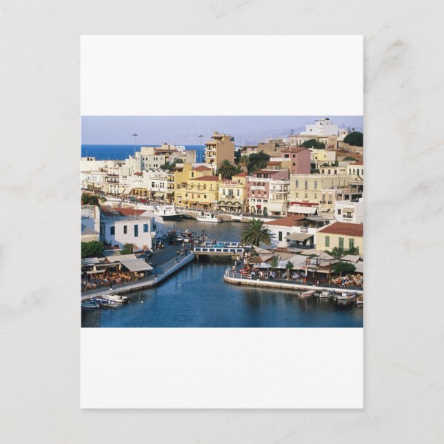 Agios Nikolaos Kreta, Griechenland Postkarte (Vorderseite)
