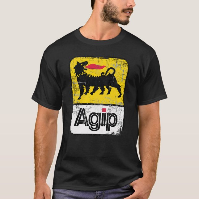 Agip Lubricants Logo 1968, 1998 Verzerrte Version T-Shirt (Vorderseite)
