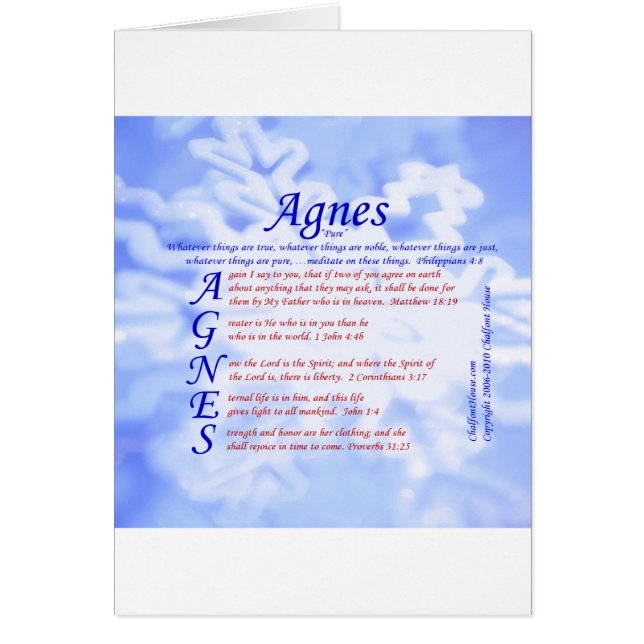 Agnes Acrostic (Vorne)