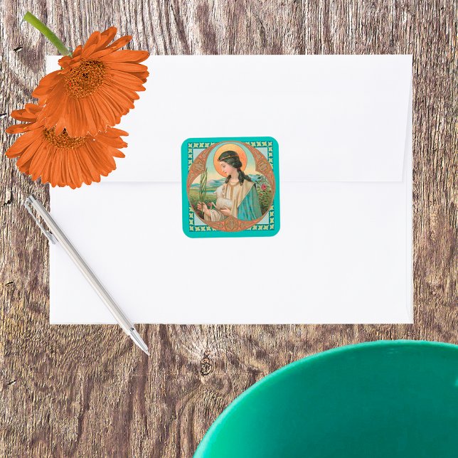 Agnes of Rome (BK 006) Quadratischer Aufkleber (Von Creator hochgeladen)