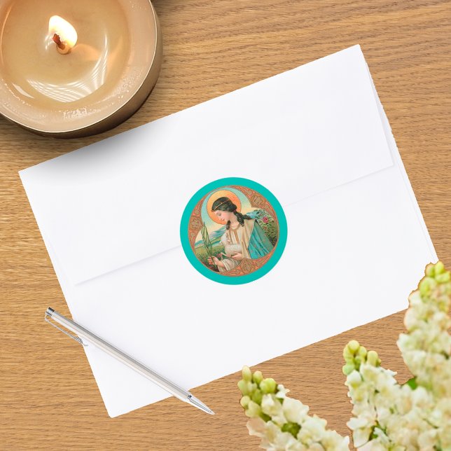 Agnes of Rome (BK 006) Runder Aufkleber (Von Creator hochgeladen)