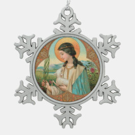 Agnes of Rome (BK 006) Schneeflocken Zinn-Ornament