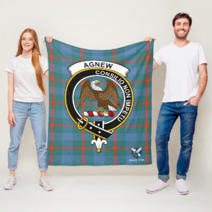 Agnew Ancient Clan Abzeichen Tartan Kariert Fleecedecke