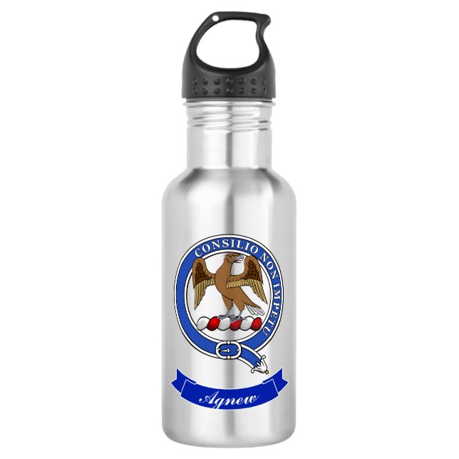 Agnew Clan Abzeichen Personalisiert Edelstahlflasche (Vorderseite)