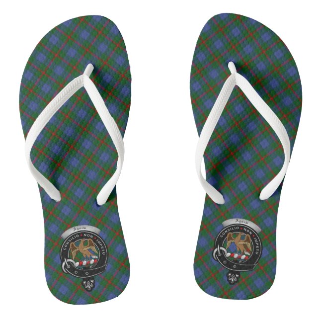Agnew Clan Abzeichen & Tartan Flip Flops (Fußbett)