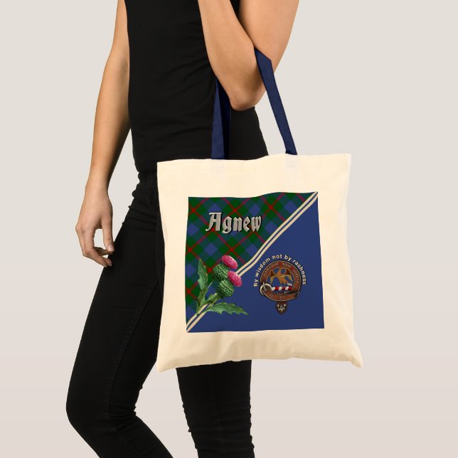 Agnew Clan Abzeichen & Tartan Tote Bag Tragetasche (Vorderseite (Produkt))