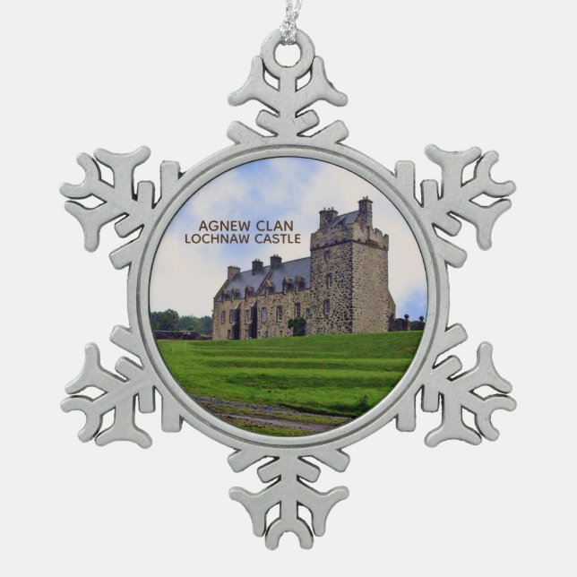Agnew Clan's Lochnaw Castle Xmas Zauberkunst Schneeflocken Zinn-Ornament (Vorderseite)