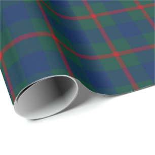 Agnew Family Tartan Green und Blue Kariert Geschenkpapier