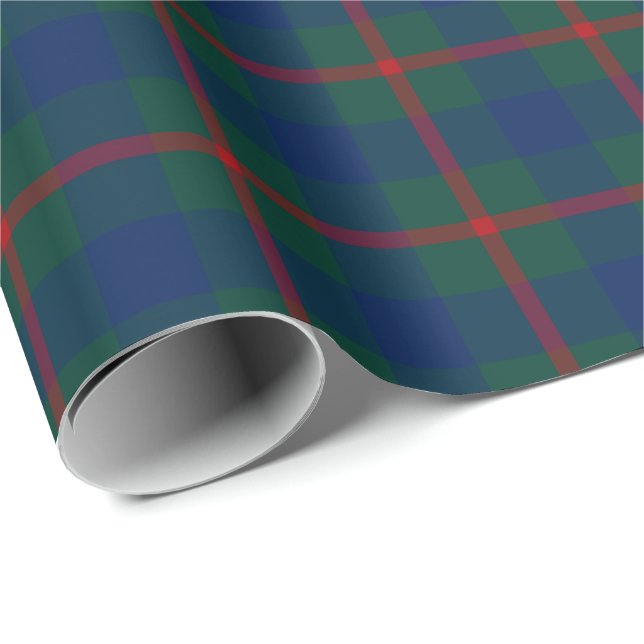 Agnew Family Tartan Green und Blue Kariert Geschenkpapier (Rolleneckpunkt)