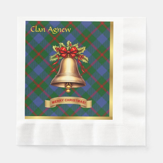 Agnew Personalisiert Tartan Christmas Serviette (Vorderseite)