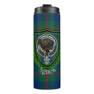 Agnew Scottish Clan Tartan & Wappen Thermosbecher