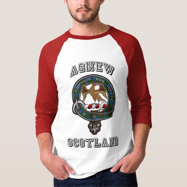 Agnew Tartan Abzeichen Athletic Style Raglan T - S T-Shirt (Vorderseite)