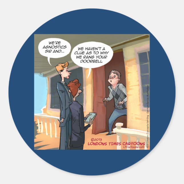 Agnostische Missionare Funny Runder Aufkleber (Vorderseite)