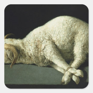 Agnus Dei, c.1635-40 Quadratischer Aufkleber