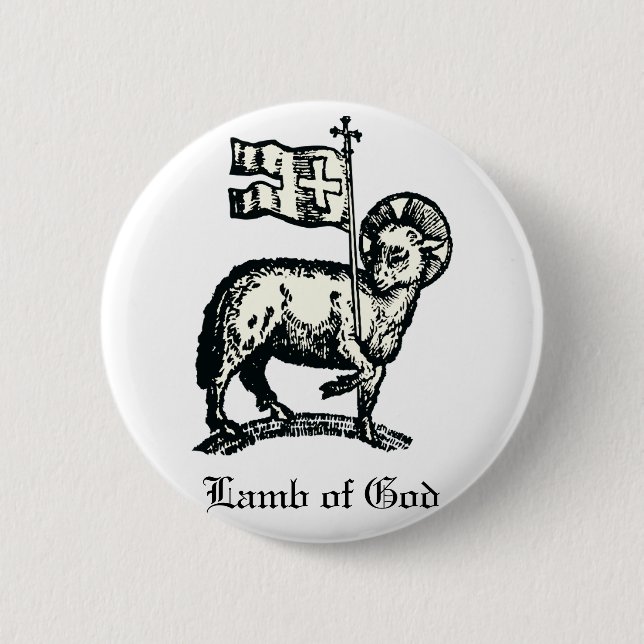 Agnus Dei Das Osterlamm Gottes Feine Kunst  Button (Vorderseite)