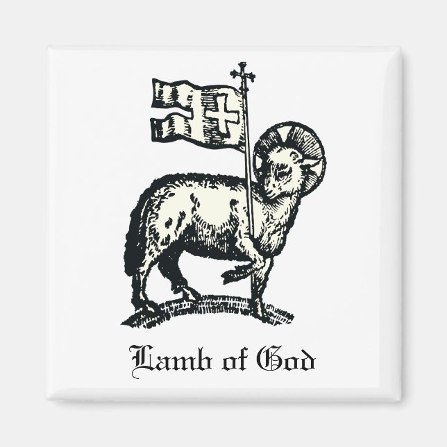 Agnus Dei Das Osterlamm Gottes Fine Art  Magnet (Vorne)