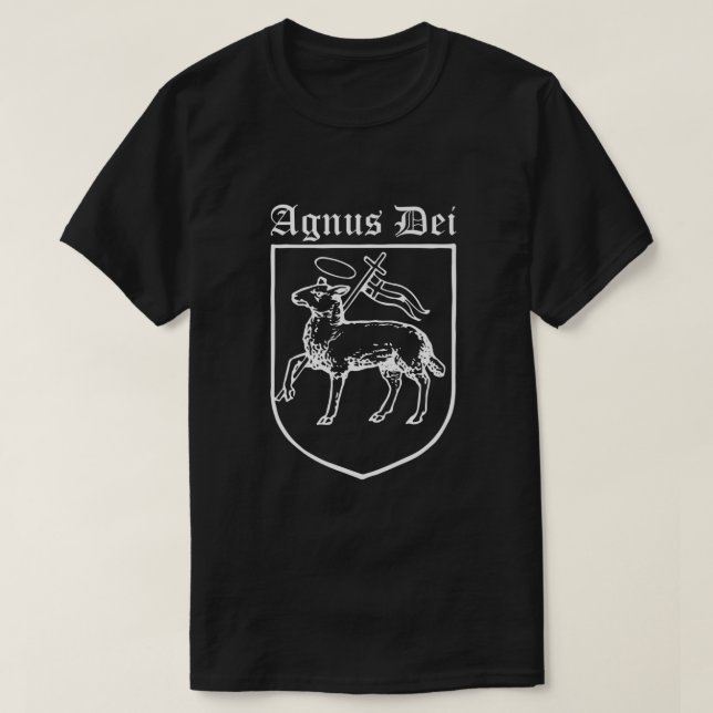 Agnus Dei Jesus Lamb Gottes Traditionelle Lateinis T-Shirt (Design vorne)