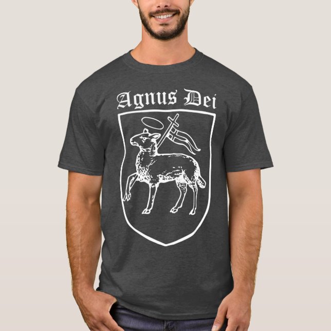 Agnus Dei Jesus Lamb Gottes Traditionelles Latein T-Shirt (Vorderseite)