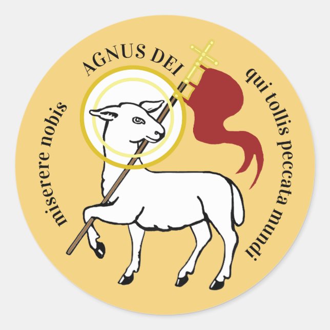 Agnus Dei  Runder Aufkleber (Vorderseite)