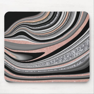 agode geode Rose silber schwarz Mousepad