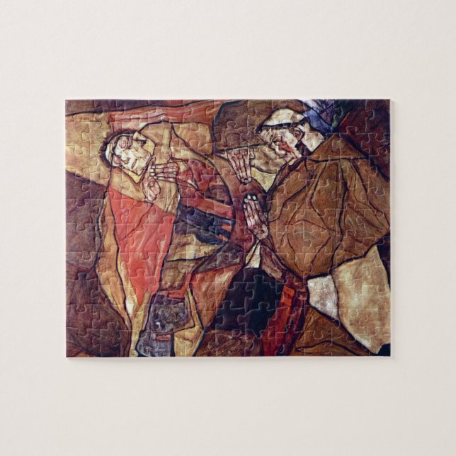 Agonie, der Todekampf von Egon Schiele Puzzle (Horizontal)