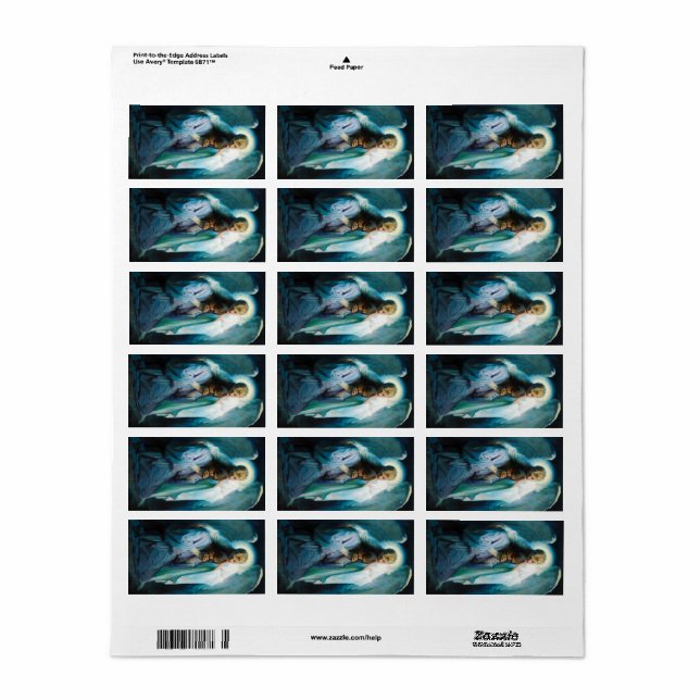 Agonie im Garten, 1898 von Frans Schwartz Adressaufkleber (Vorne)